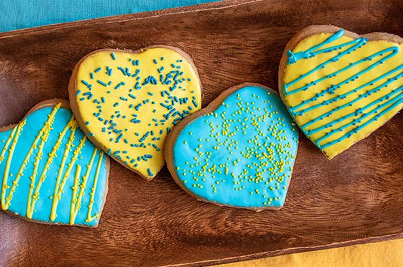 Stand With Ukraine - Blue & Yellow Shortbread Cookies