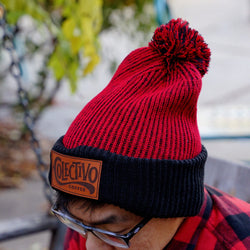 Red & Black Pom Hat