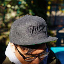 Classic Dark Grey Wool Embroidered Hat