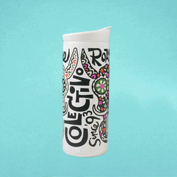 White 16oz Steer Skull Tumbler