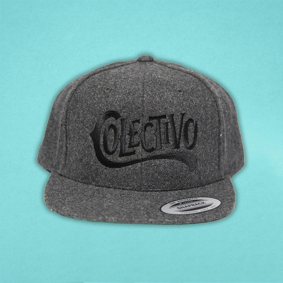 Classic Dark Grey Wool Embroidered Hat