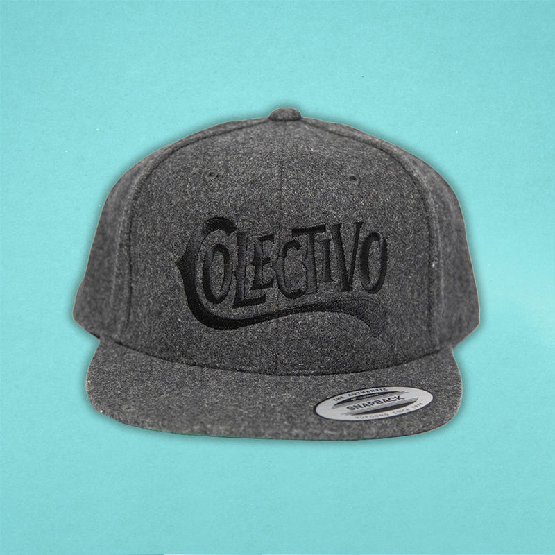 Classic Dark Grey Wool Embroidered Hat